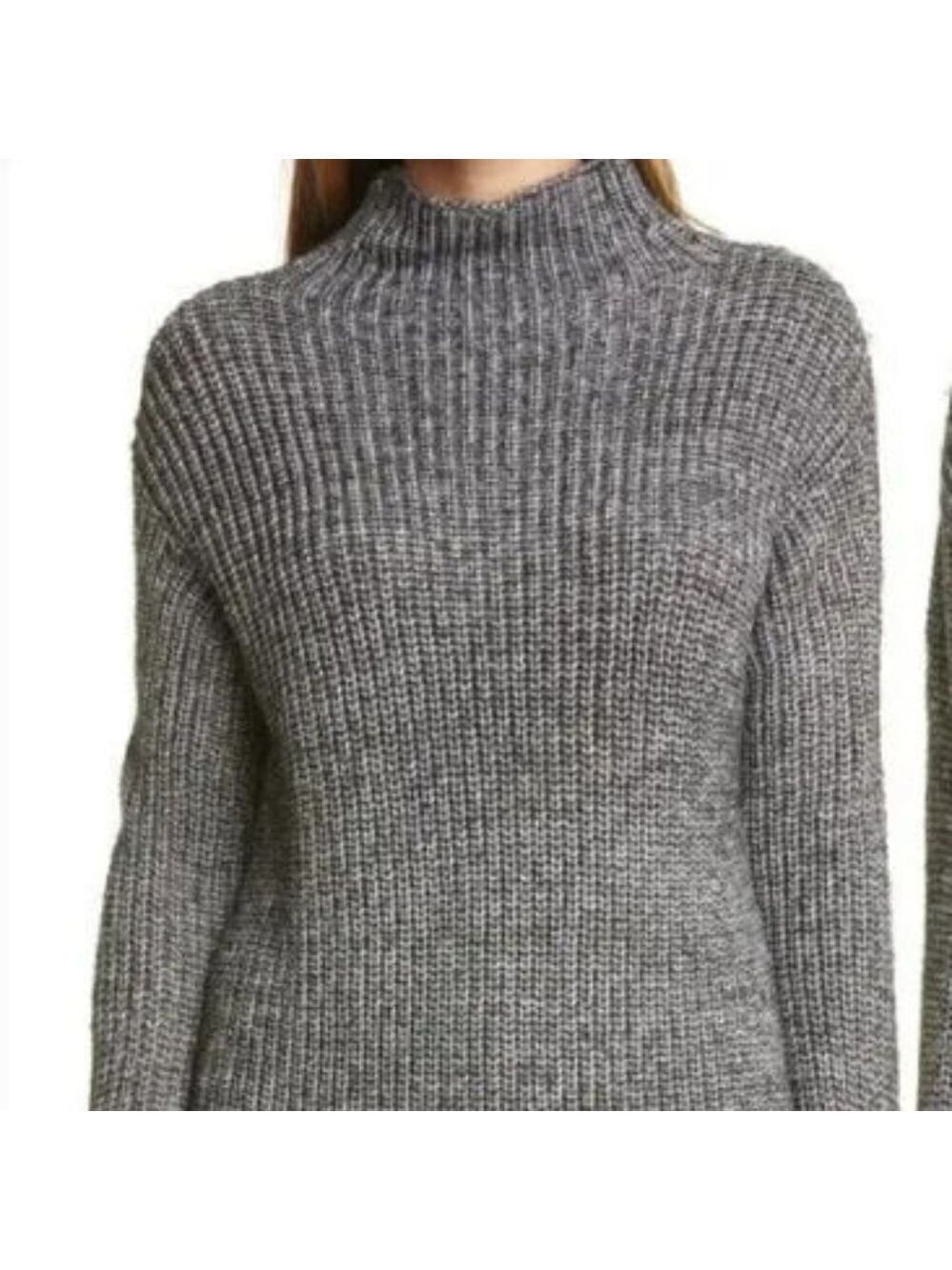 LINE Label Bnwot Mock Neck Sweater Women New Gray Mohair